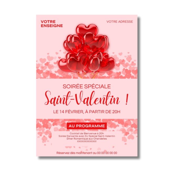 Flyer Saint Valentin pas cher